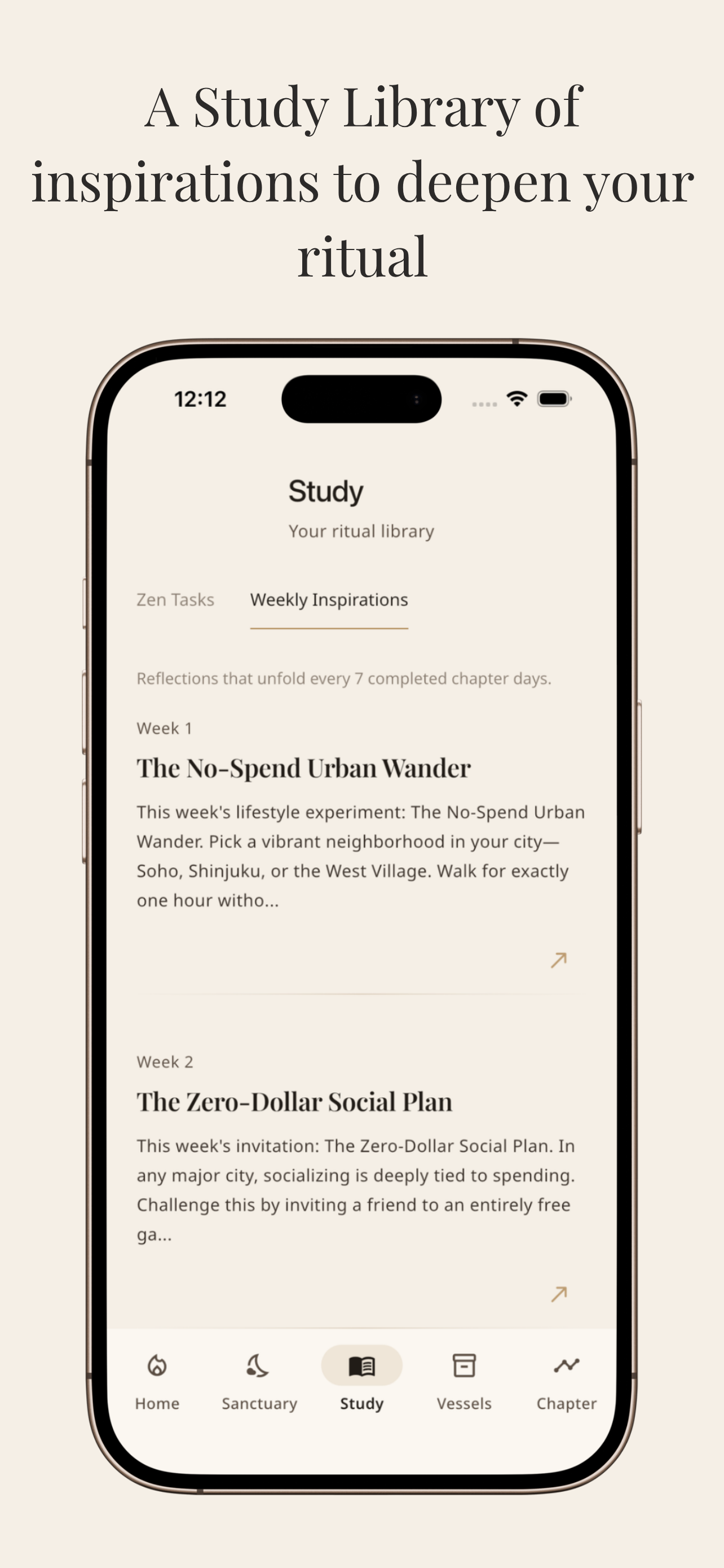 Vestige Study screen