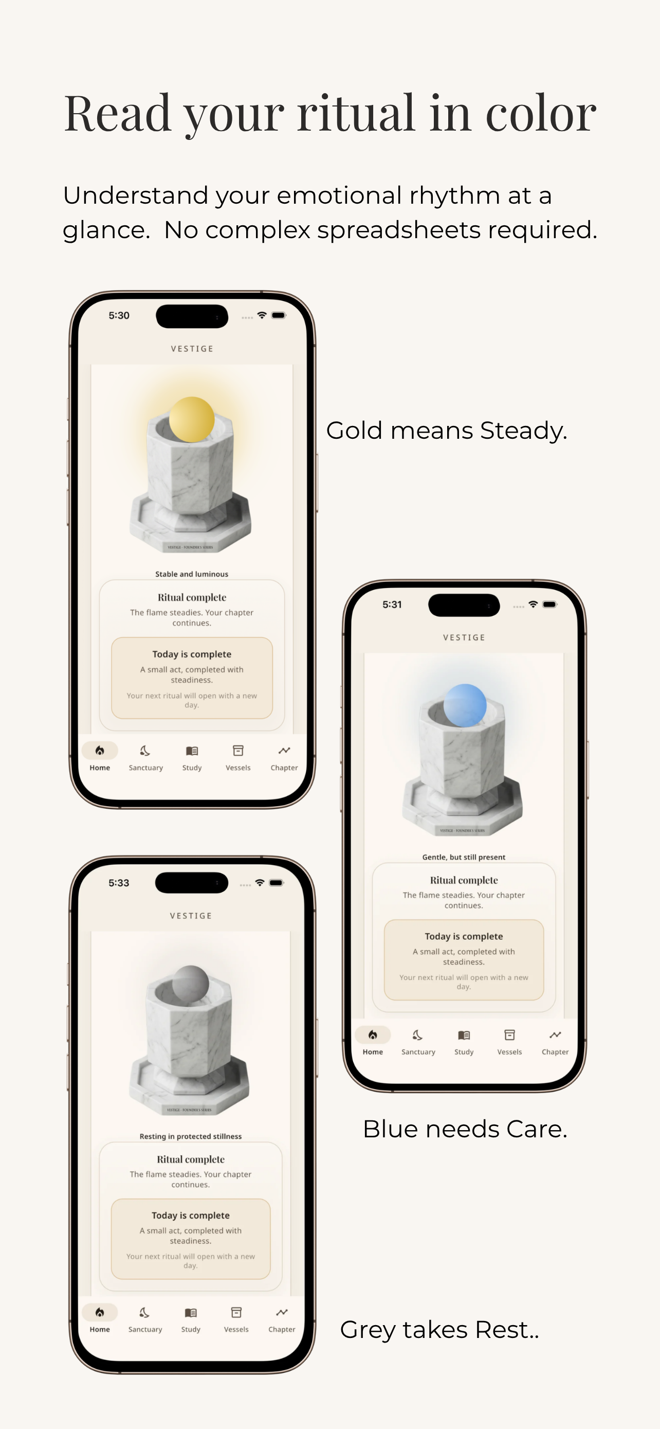 Vestige flame state language utility screen
